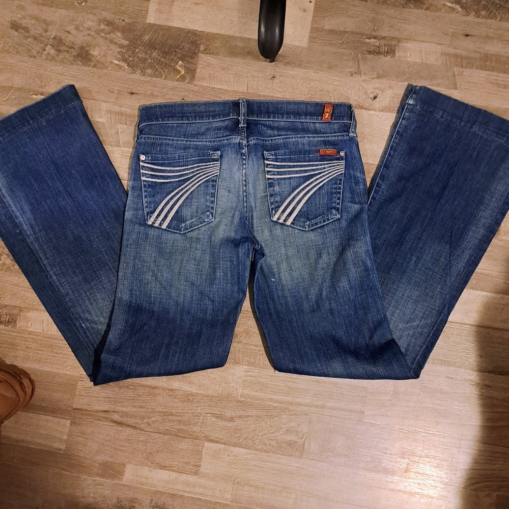 7 For All Mankind Dark Blue Flare Jeans